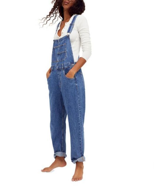 【送料無料】 フリーピープル レディース デニムパンツ ボトムス Ziggy Cotton Denim Overalls Sapphire Blue