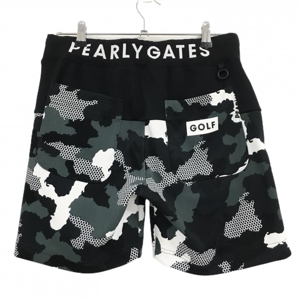超 パーリーゲイツ ハーフパンツ 黒×グレー 下部カモフラ メンズ 4 M ゴルフウェア PEARLY GATES