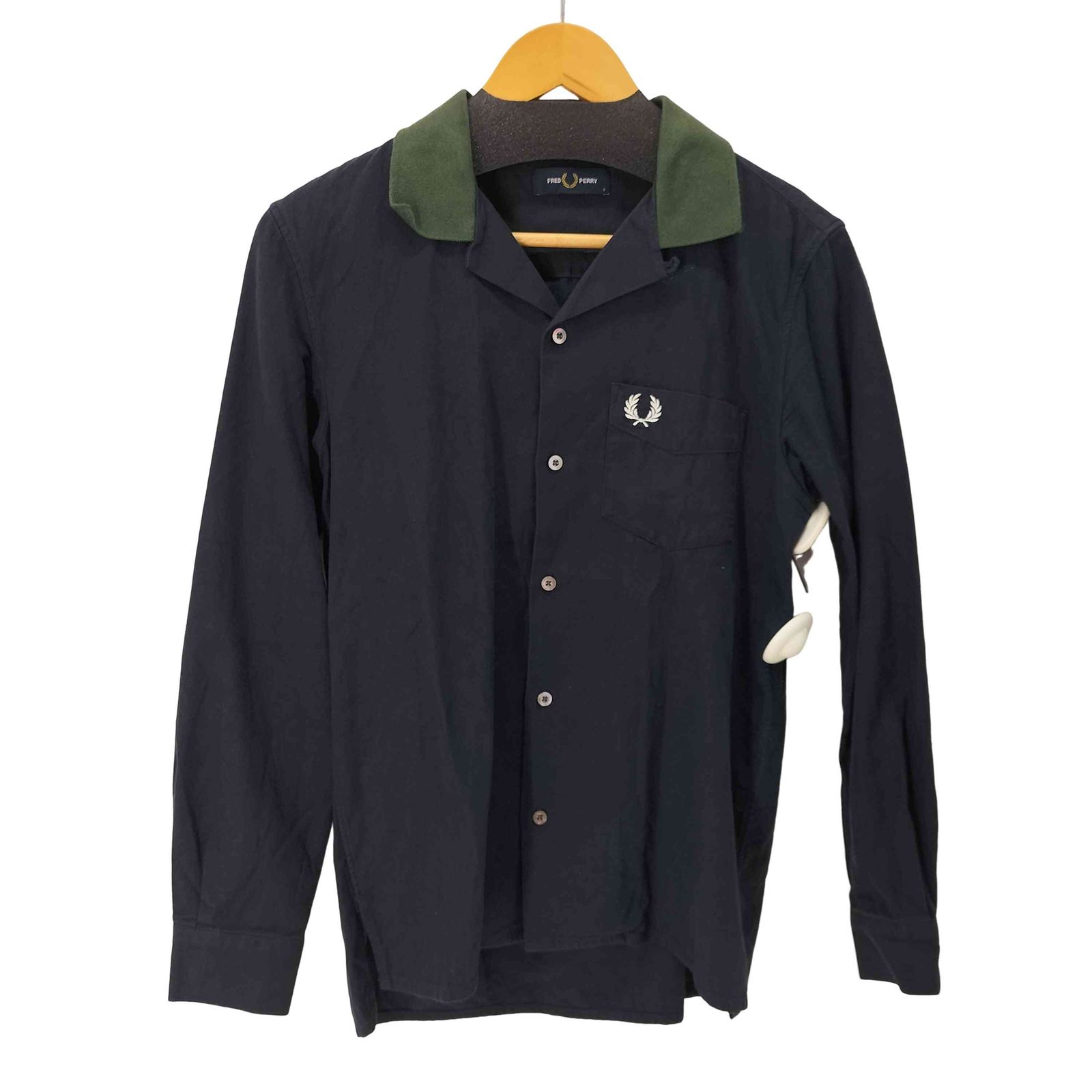 フレッドペリー FRED PERRY フロントロゴ刺繍 バイ L|S 開襟シャツ メンズ import S
