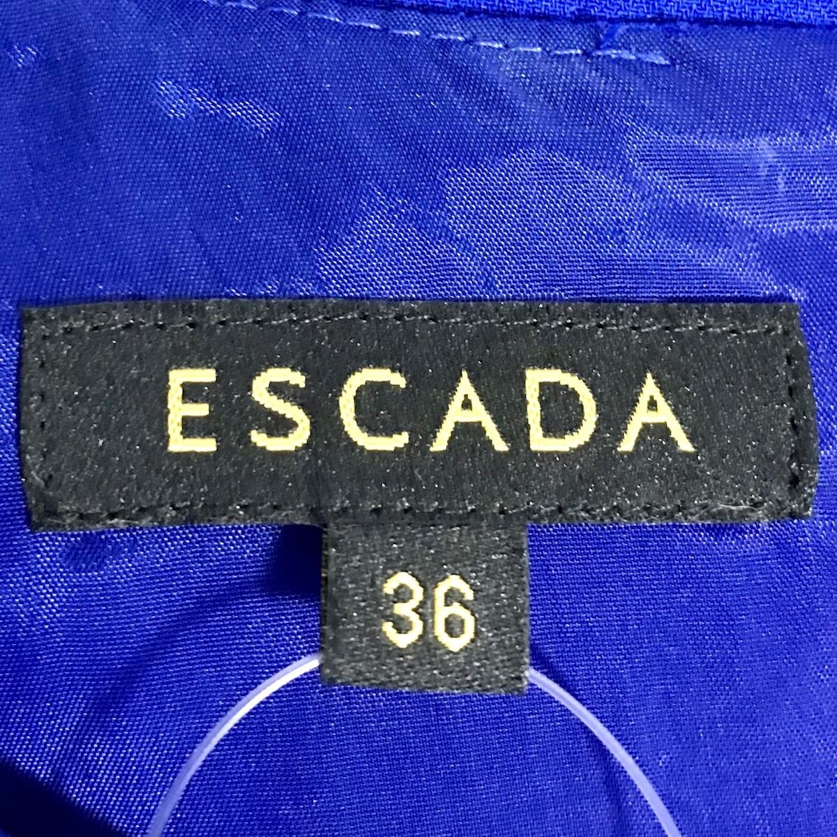 ESCADA(エスカーダ) ワンピース サイズ36 M レディース - ブルー クルーネック/半袖/ロング - メルカリ