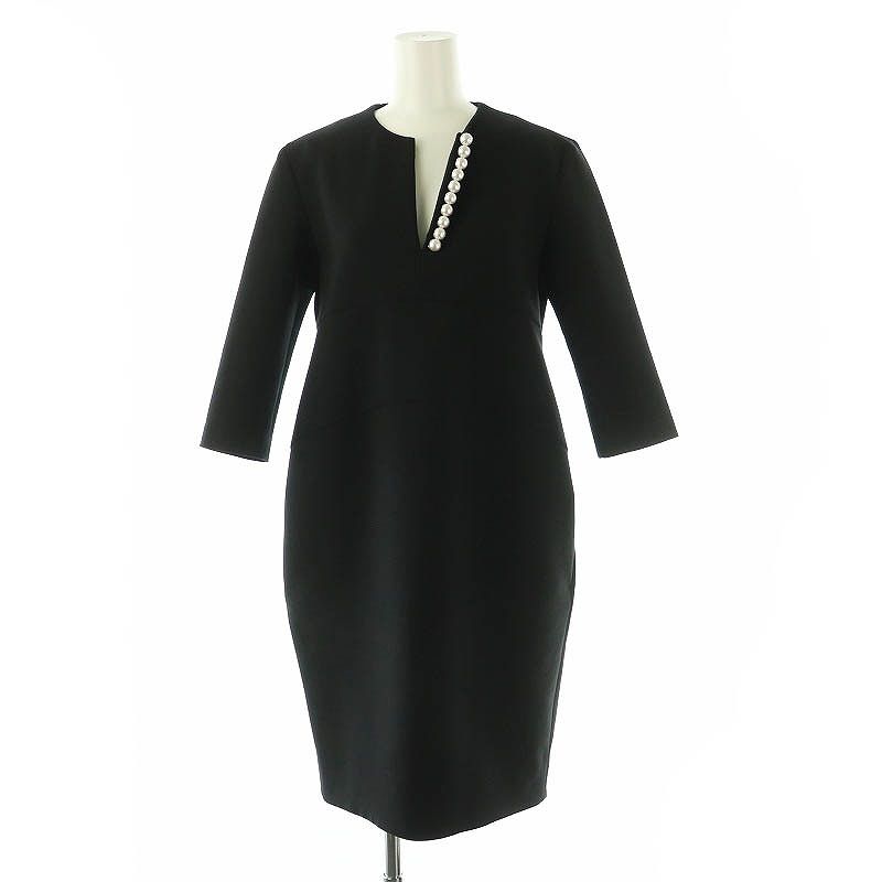 ヨーコチャン 七分袖ワンピースパール38 ネイビー