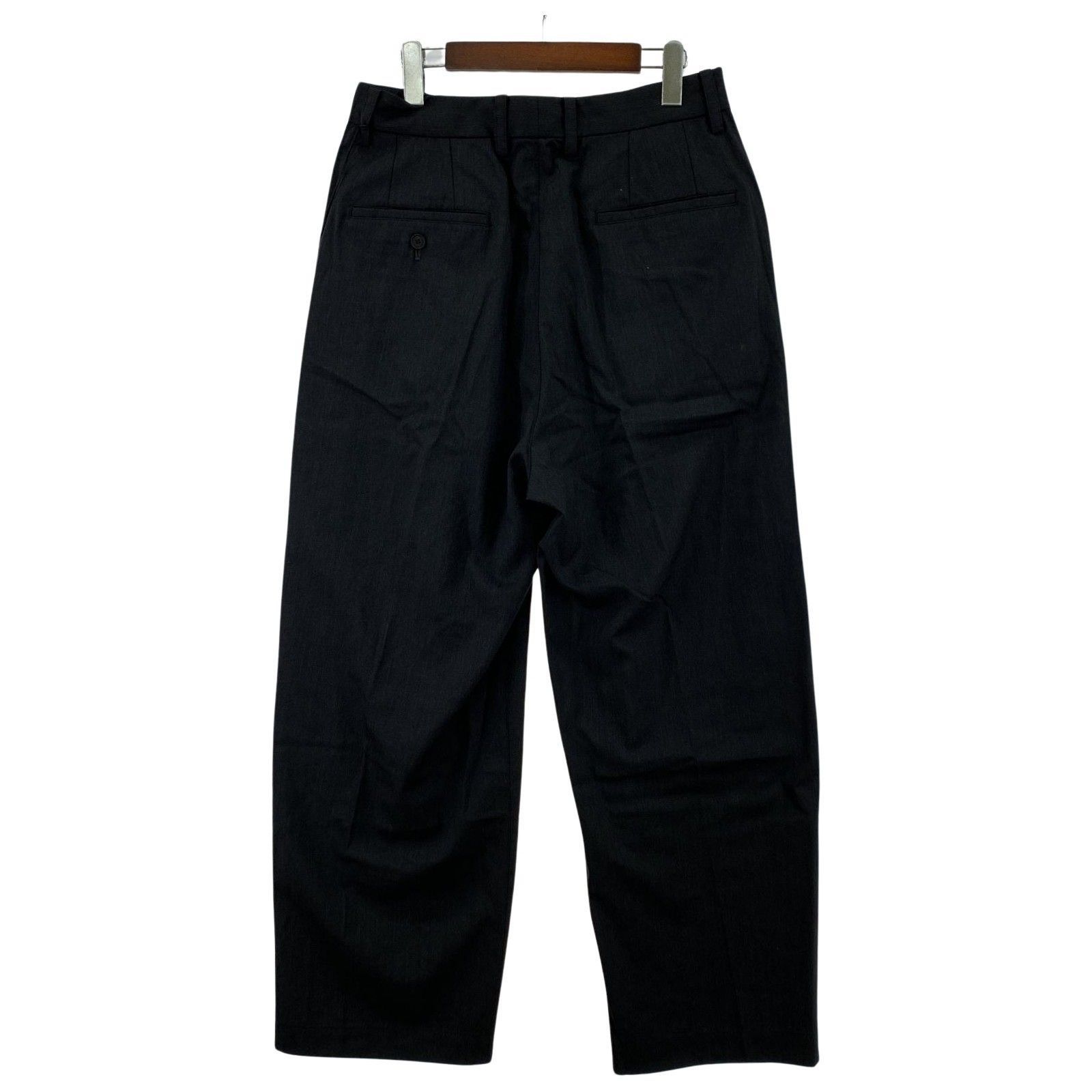Cornier/Super130's WORSTED WOOL WIDE PANTS/L/ブラック - メルカリ