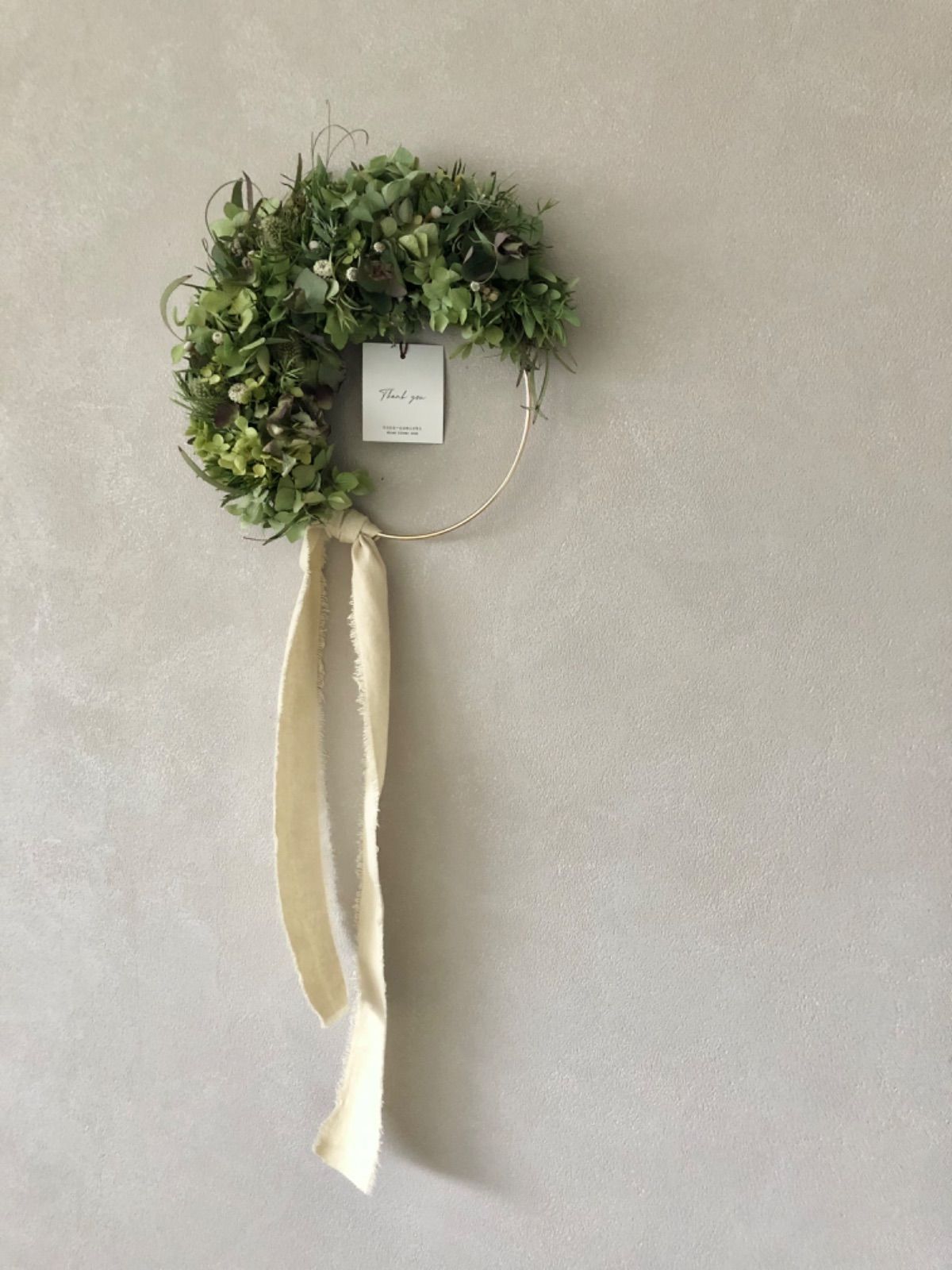 to early summer ブルーブッシュとアジサイのリース 22〜59cm アジサイ