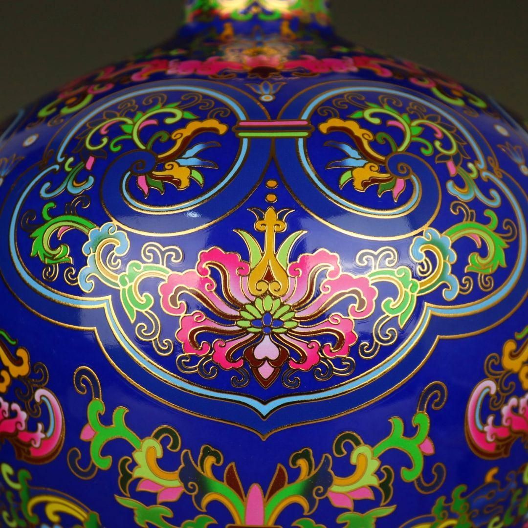 蒔金琺瑯彩梅瓶 美人瓶 景徳鎮 陶磁器 装飾品 工芸品 美術品