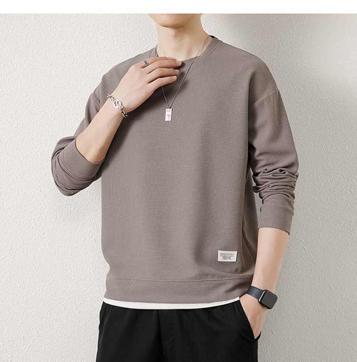 メンズ トレーナー スウェット 重ね着風トレーナー ルーズ a0632 トレーナー レイヤード風Tシャツ 重ね着風 メンズ トップス
