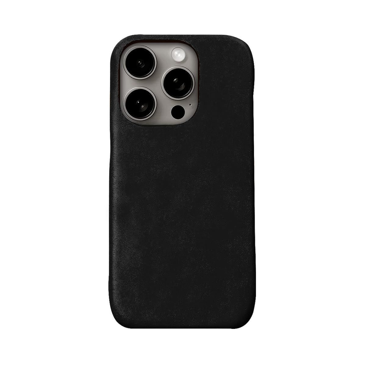 【新着商品】ABS27317i16PR 背面カバー アイフォンケース ] ブラック ワイヤレス充電 レザーケース ハンドメイド ベジタブルタンニンレザー [ MagSafe対応 バックカバー LISCIO 【国内正規品】 イタ