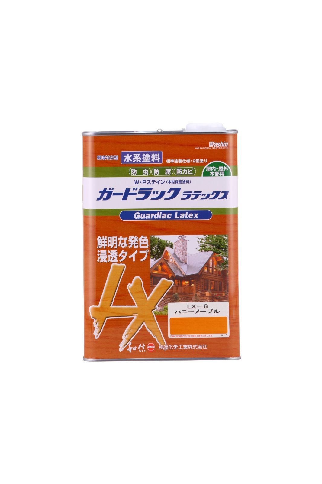 3.5kg_ハニーメープル 和信ペイント ガードラックラテックス プロ仕様の水性屋外木部用塗料 鮮明な発色 高耐候性 ハニーメープル 3.5kg