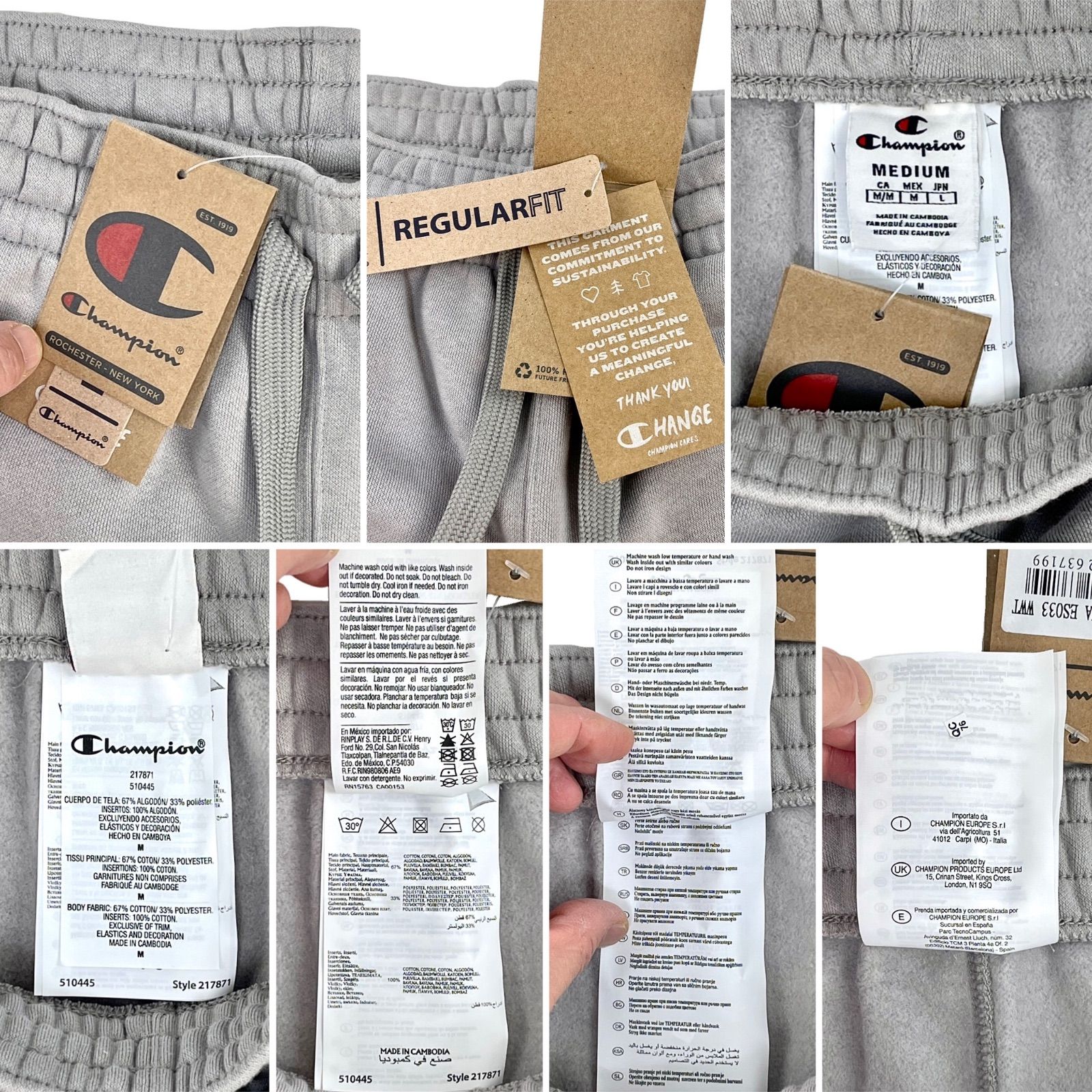 新品 CHAMPION チャンピオン マルチカラー ストライプ ナイロン 