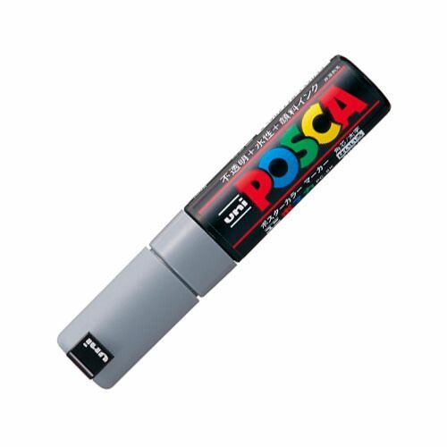 まとめ 三菱鉛筆 水性ペン ポスカ 太字 灰色 PC8K-37 ×30セット
