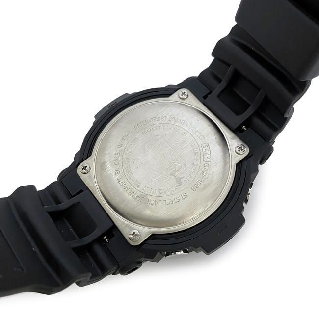 カシオ 腕時計 ブラック ブルー G-Shock GAW-100B 美品電波時計ラバーSS