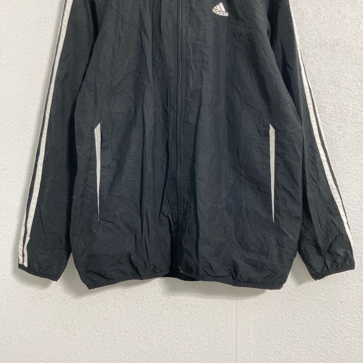 adidas ナイロンジャケット XL ブラック アディダス ジップアップ 