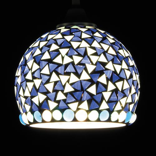 モザイク ペンダントライト L メンシェイブルー LED電球付き 白コード イシグロ 21258