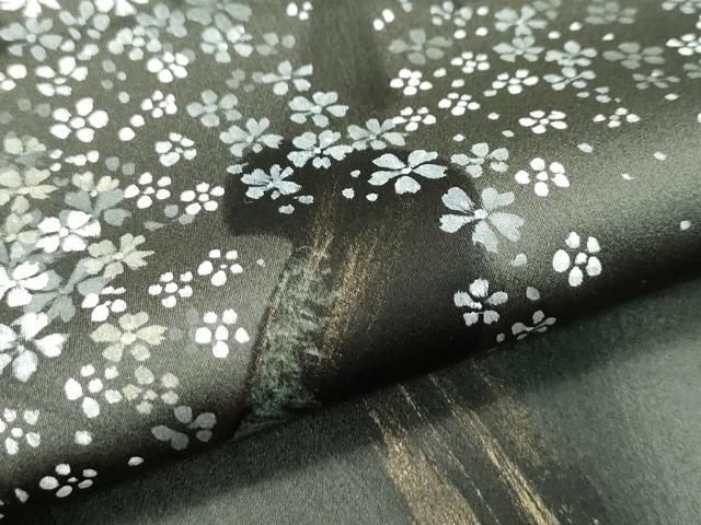 平和屋本店□極上 道中着 ロング丈 四季夢彩 手描き 枝花文 暈し染め