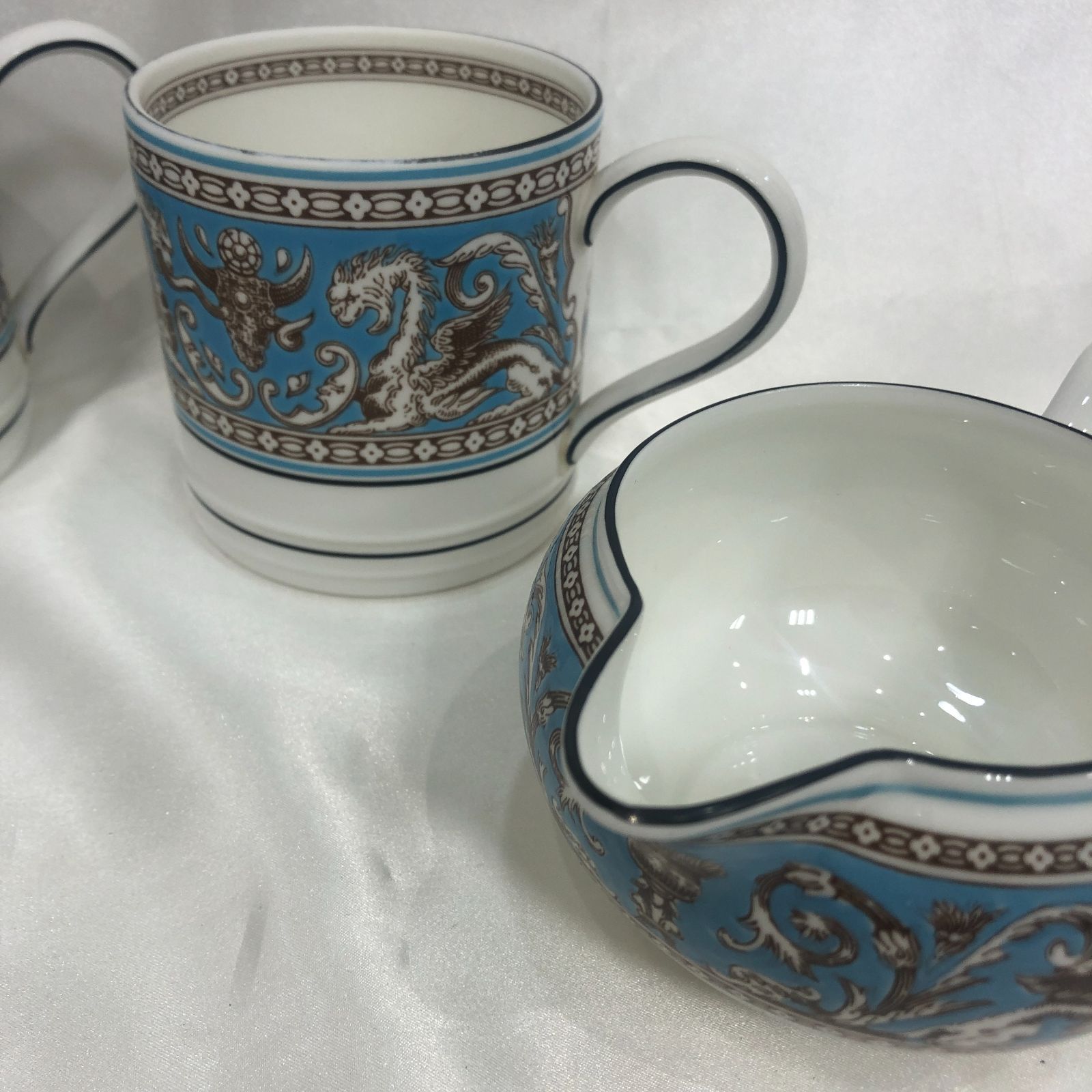 Aフォロー割引あり【保管品】WEDGWOOD 未使用 ウェッジウッド フロレンティーン ターコイズ カップ シュガーポット ミルクポット ティーセット  - メルカリ