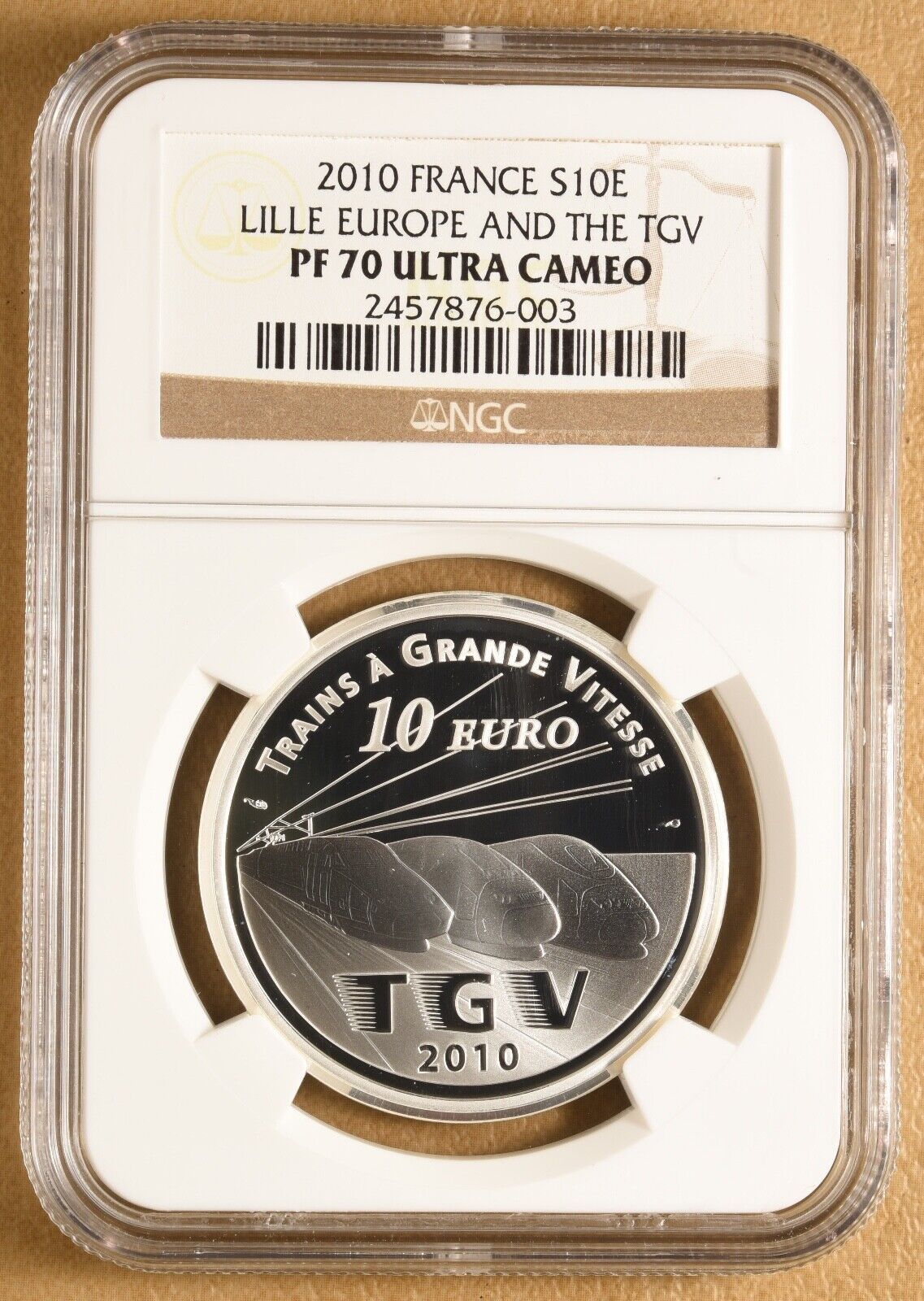 2010 France Silver 10 Euro Lille Europe The TGV NGC PF 70 Ultra Cameo