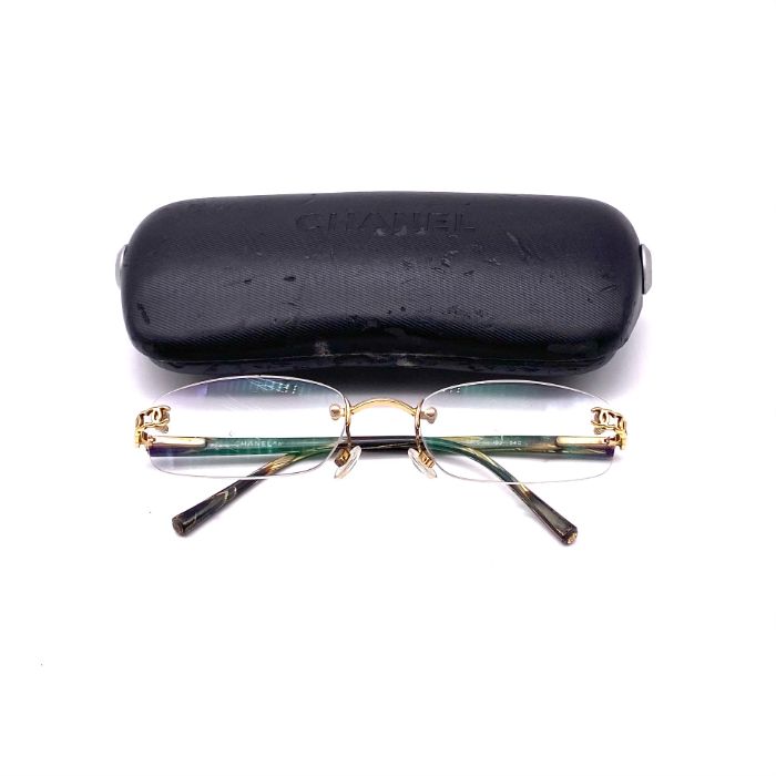 CHANEL シャネル リムレス ココマーク 度入り プラスチック 眼鏡 eH06101N