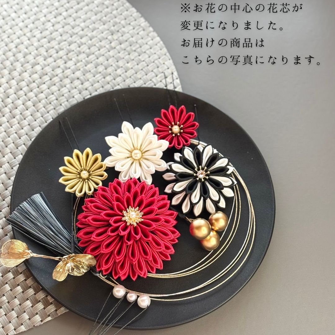 サテンつまみ細工髪飾り|ウエディング 袴