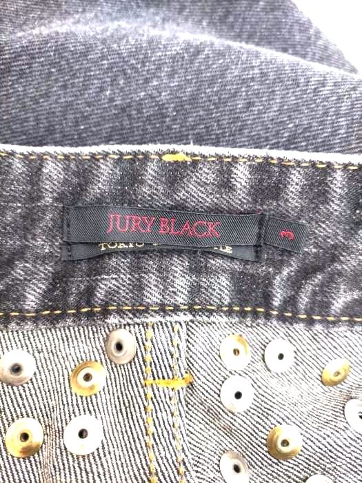 ジュリーブラック JURY BLACK スタッズダメージデニムパンツ ペイント