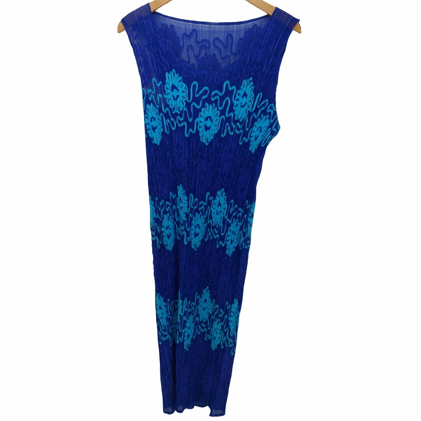 【PLEATS PLEASE 】花柄メッシュプリーツ 総柄ノースリーブワンピース プリーツプリーズイッセイミヤケ PLEATS PLEASE ISSEY MIYAKE