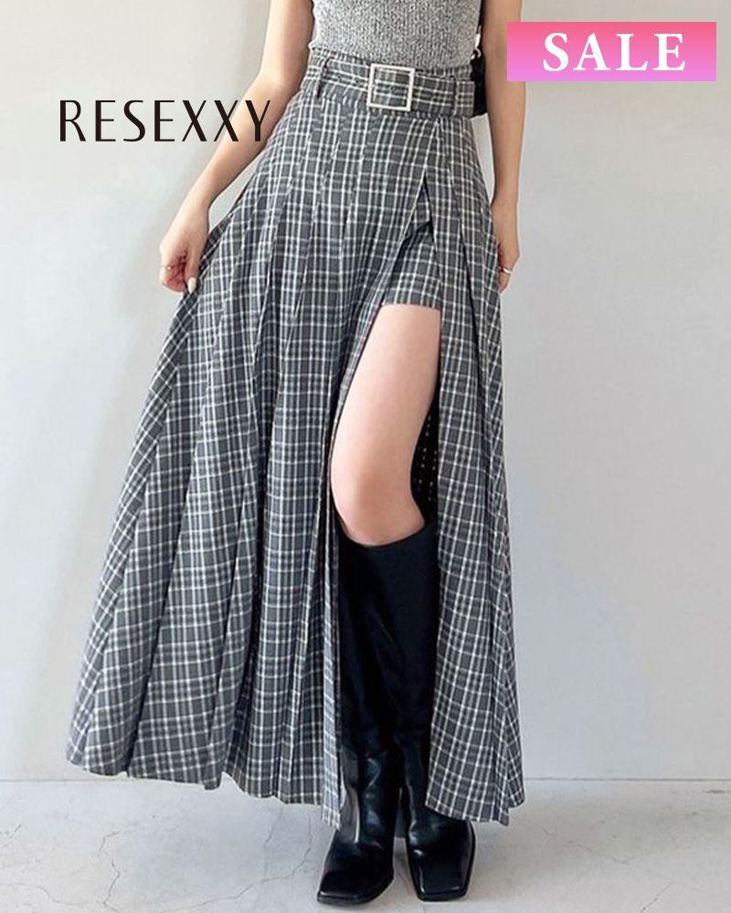 ワイドプリーツレイヤードフ スカート