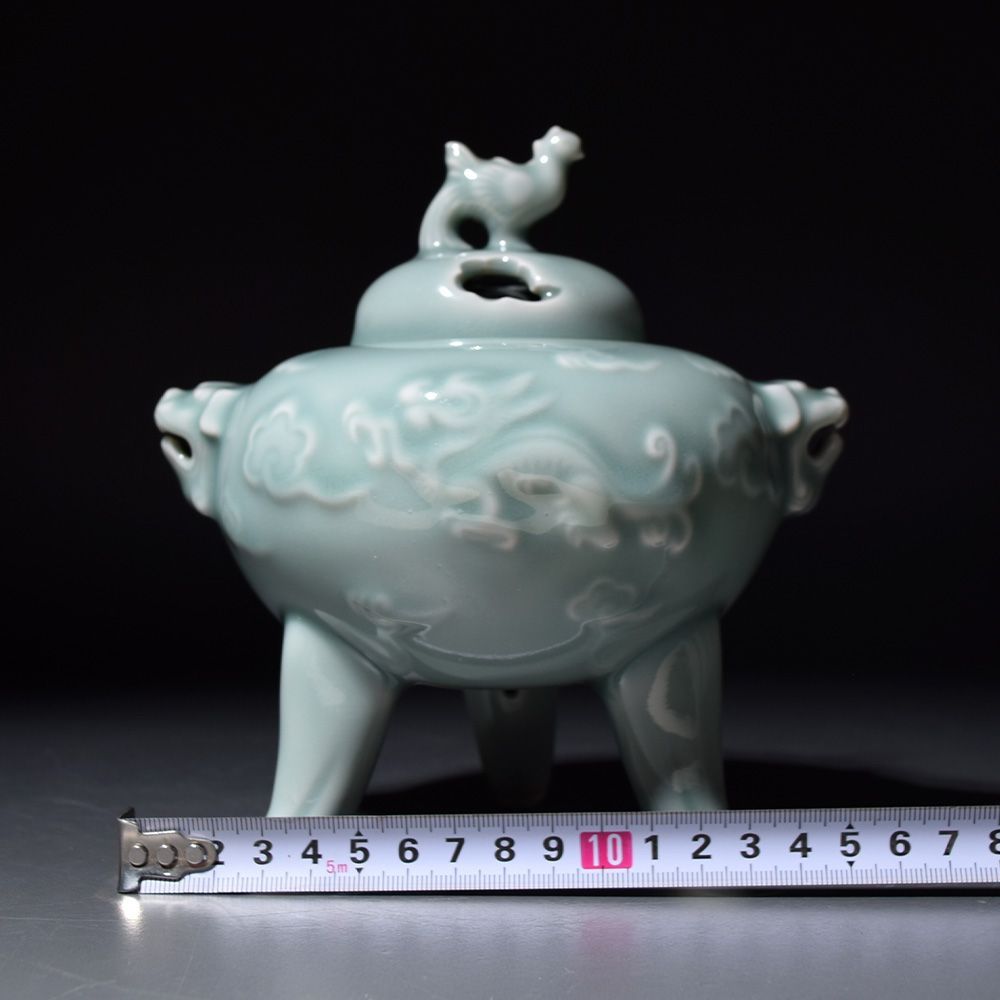 古青手九谷焼 緑釉獅子付香炉 高さ35cm 2025年最新】Yahoo!