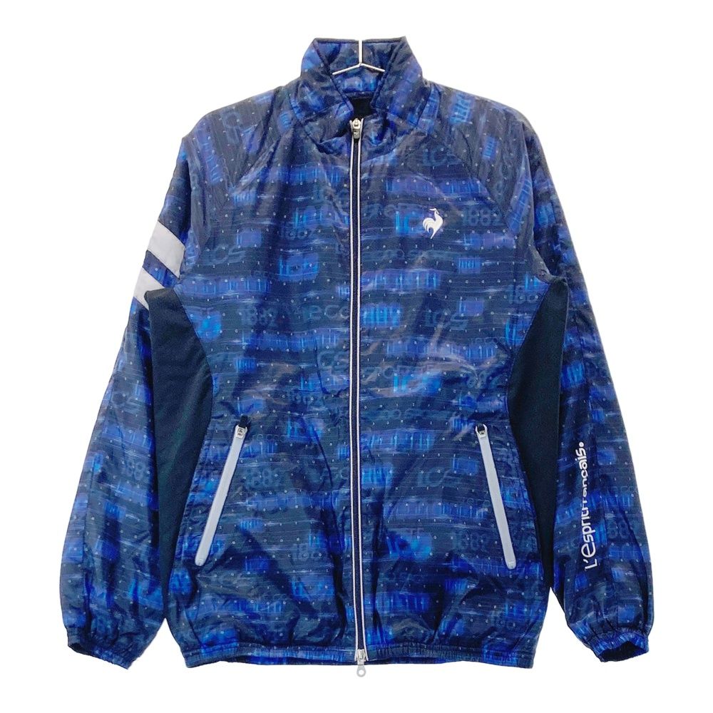 サイズ M LE COQ GOLF ルコックゴルフ 長袖 中綿 ジップジャケット ロゴ総柄 ネイビー系 240101505940 ゴルフウェア メンズ ストスト