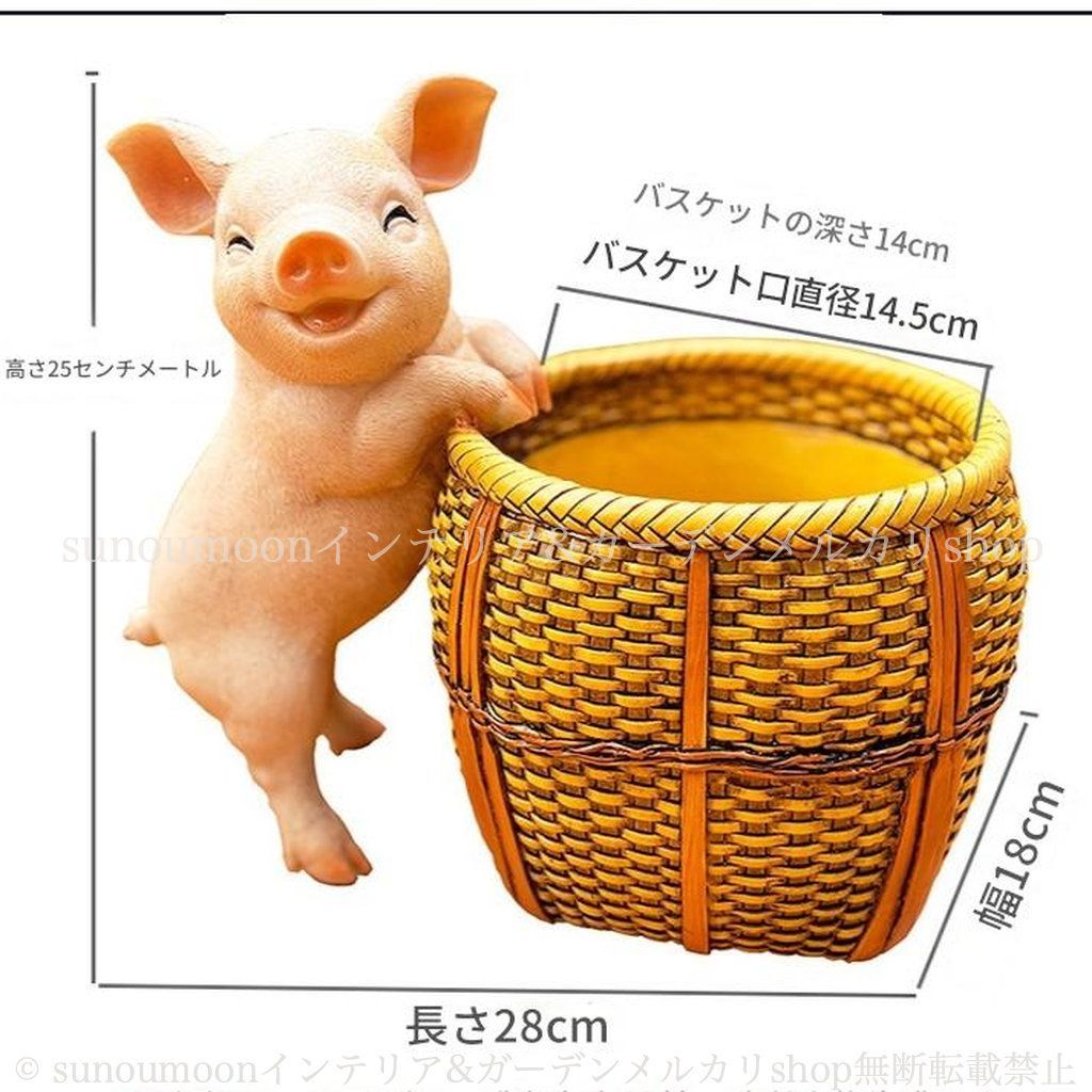 庭の装飾 樹脂 庭 雑貨 おしゃれ ブタ 8-14 お洒落 ぶた 植木鉢 プランター アニマル ガーデン雑貨 動物 鉢植え かわいい ガーデンインテリア ガーデン ガーデニング インテリア YUZUMIYA_COM
