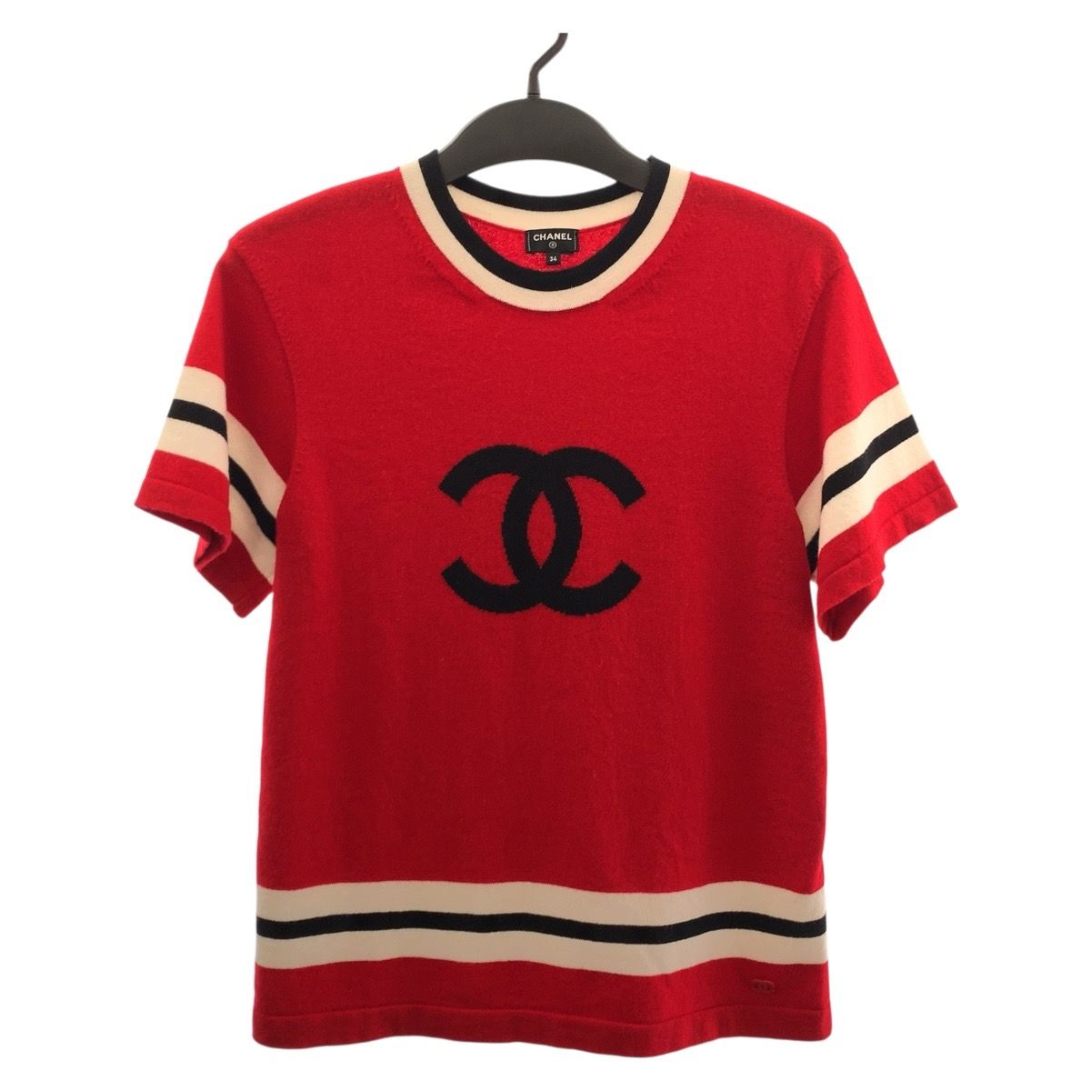超美品 CHANEL シャネル ココマーク サイズ34 レッド ブラック
