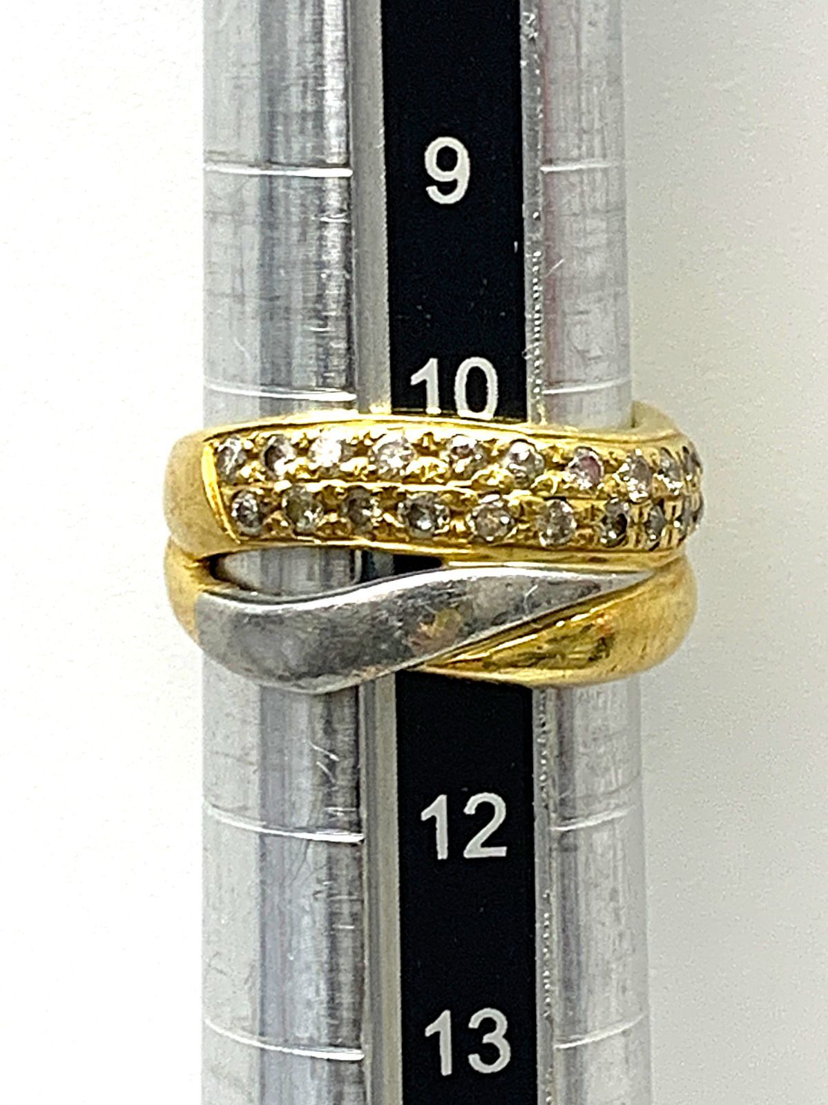 Pt850K18 天然ダイヤモンドリング D0.82ct サイズ11号 コンビ K18 ・ PT850 コンビ ダイヤモンド 総計 0.55ct リング 指輪