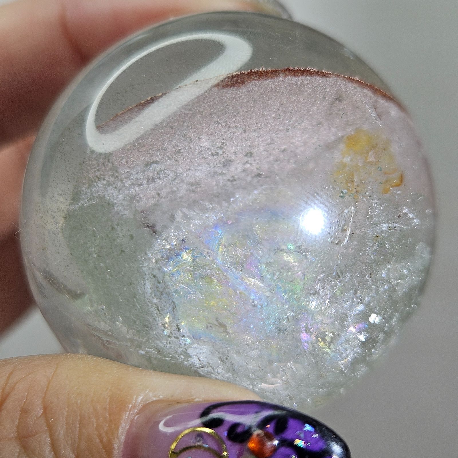 虹入りファントムガーデンクォーツ