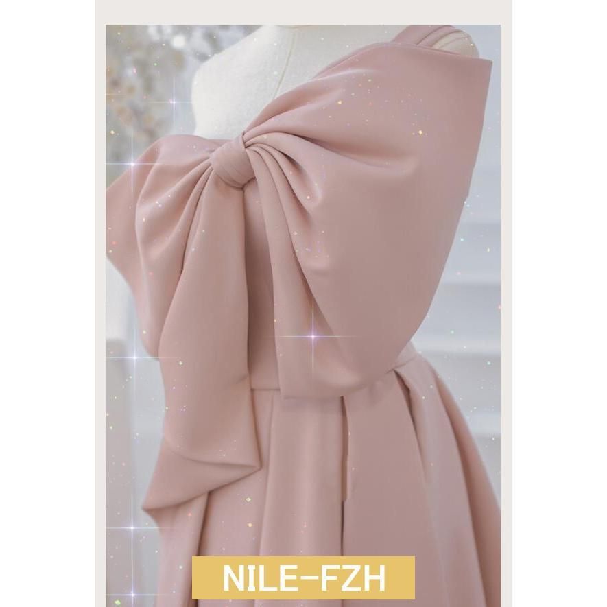 イブニングドレス ピンク オフショルダー 結婚式ドレス サテン ドレス