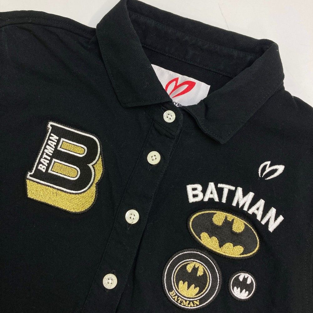 サイズ：0 MASTER BUNNY EDITION マスターバニーエディション &times;BATMAN /10周年 半袖ポロシャツ ワッペン  ブラック系 [240101430407] ゴルフウェア レディース ストスト