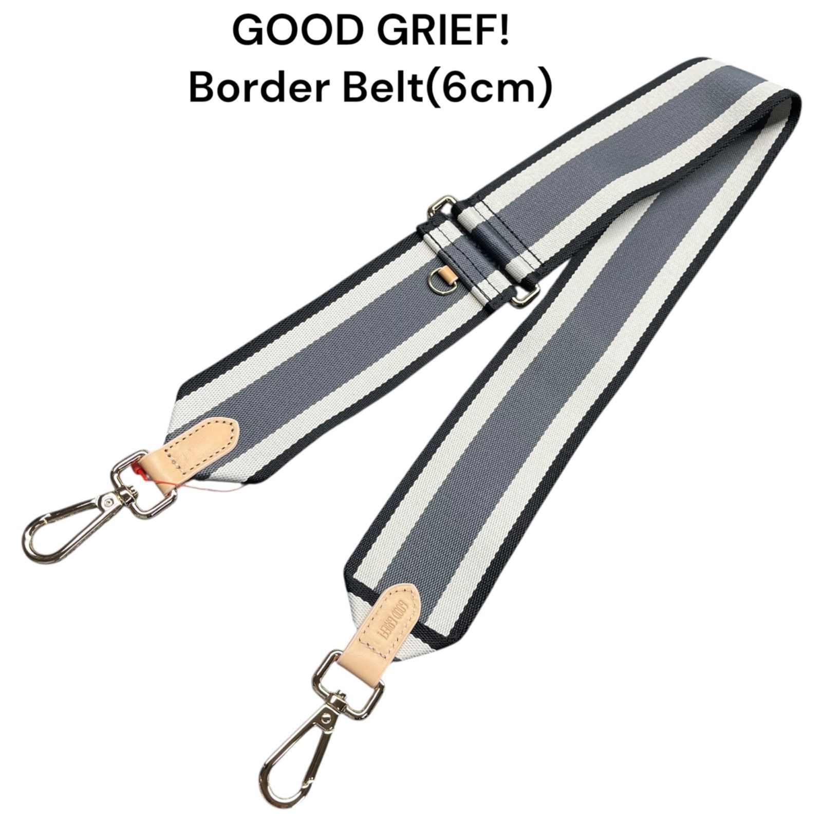 極美品 グッドグリーフ GOOD GRIEF! Border Belt(6cm) ストラップ ユニ