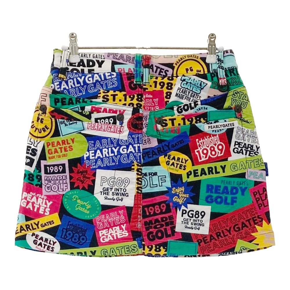 サイズ 00 PEARLY GATES パーリーゲイツ ストレッチスカート ニコちゃん 総柄 グリーン系 240101522530 ゴルフウェア レディース ストスト