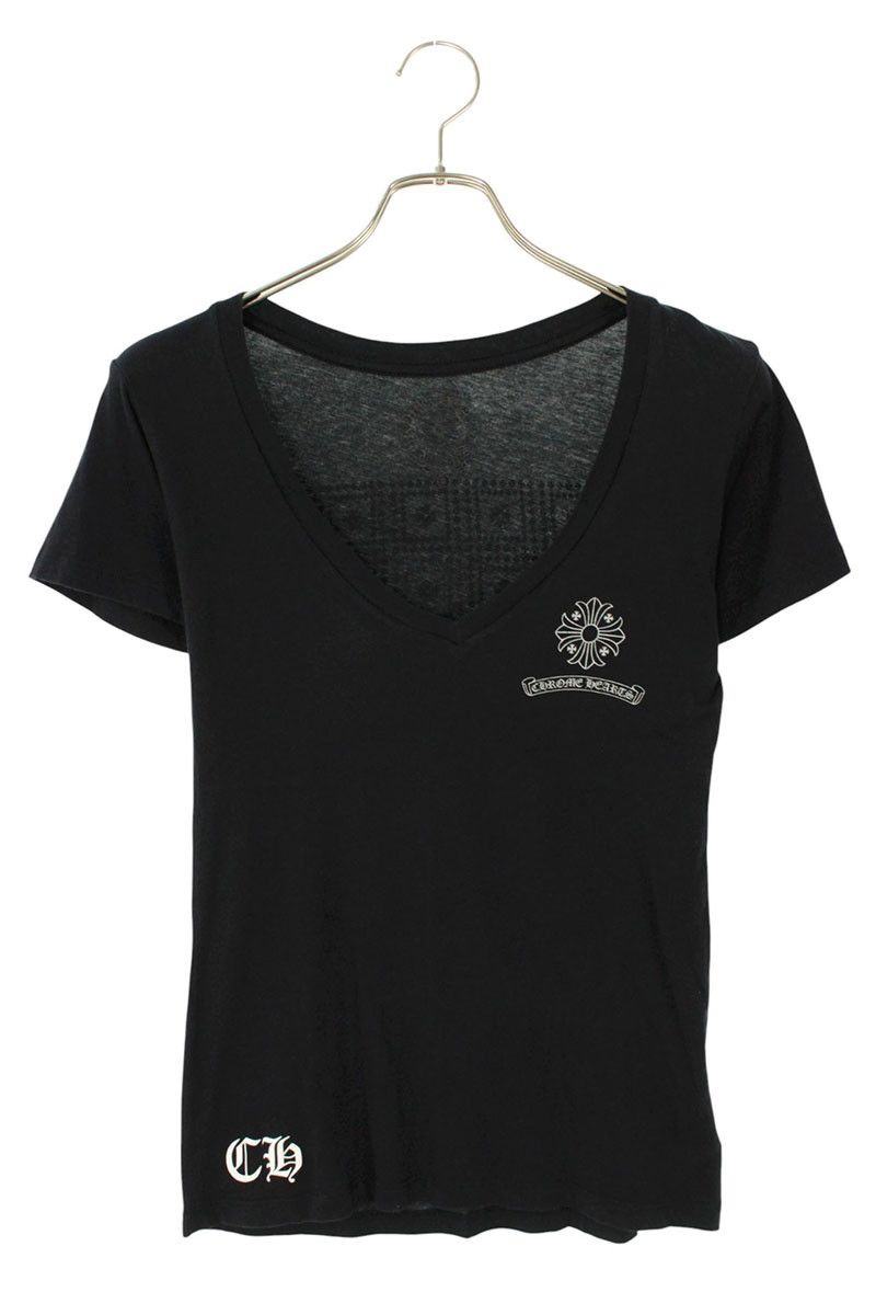 クロムハーツ CH T-SHRT 3 CHプラスプリントVネックTシャツ メンズ S