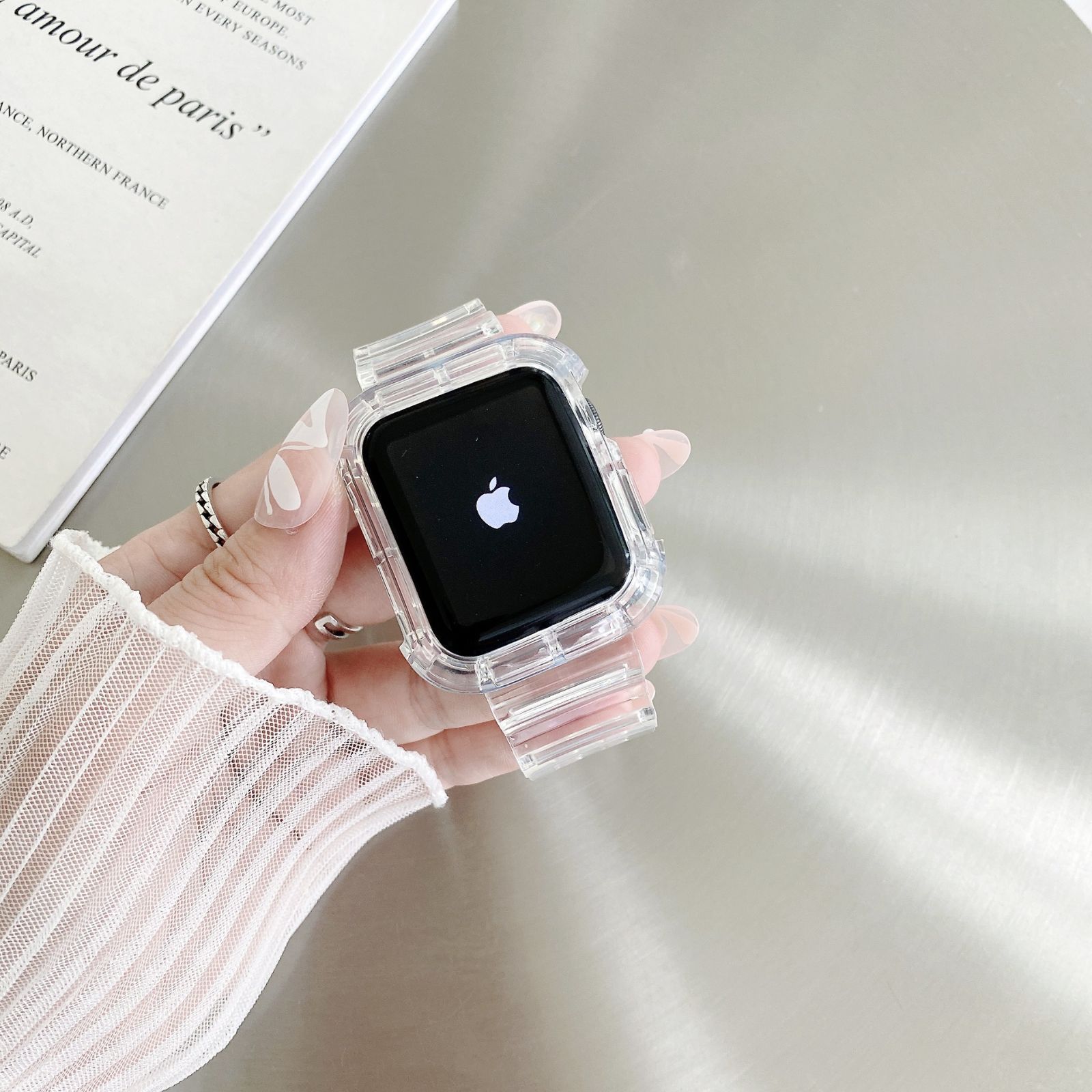 マーケット Apple Watch クリア バンド 42 44mm アップル 韓国 G2