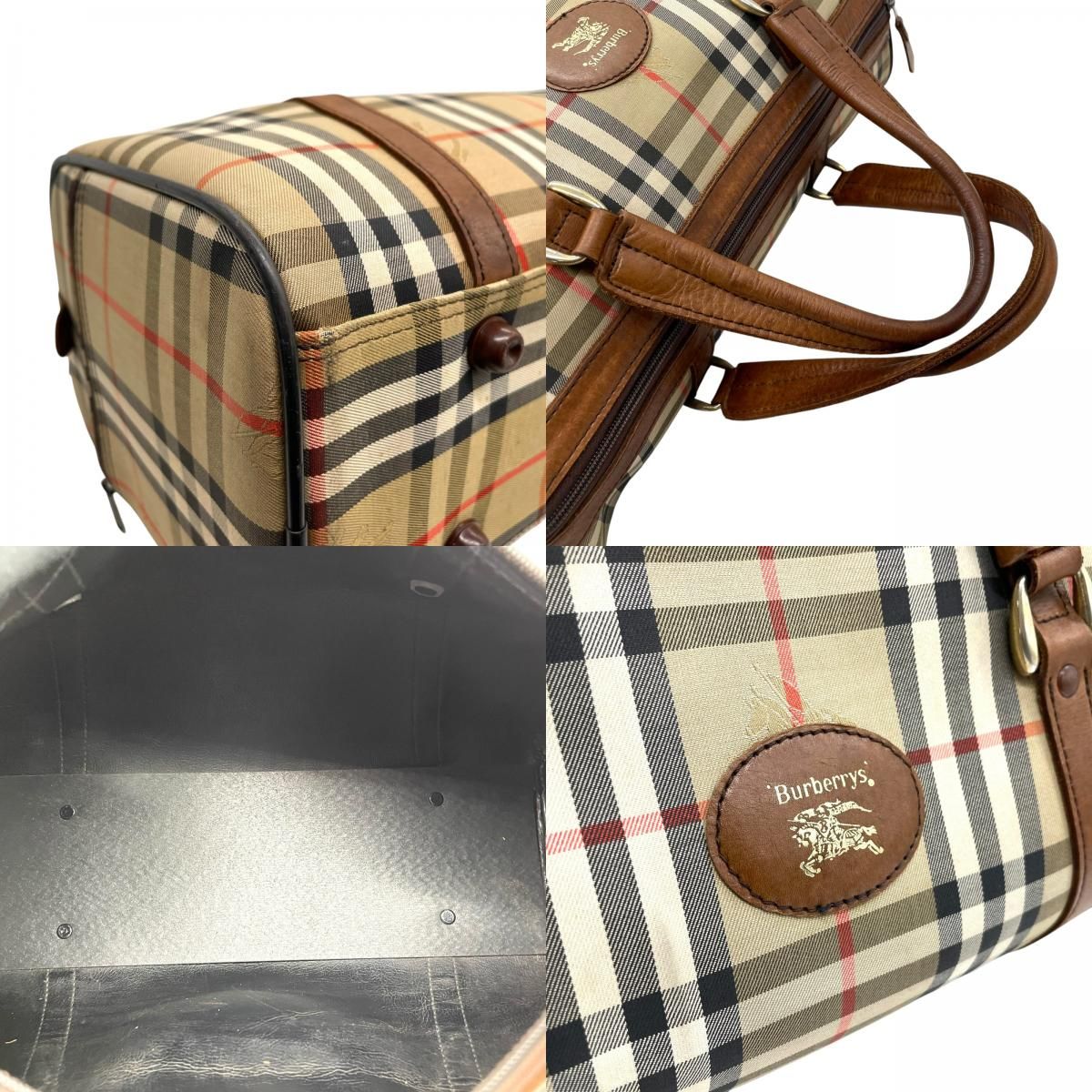 美品 BURBERRY バーバリー ボストンバッグ ノバチェック