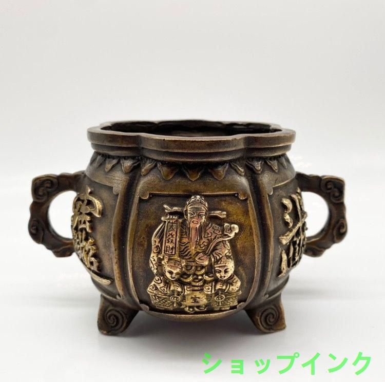 銅 細工 茶道具 香道具 財神香炉 聚宝盆 装飾品 工芸品 美術品