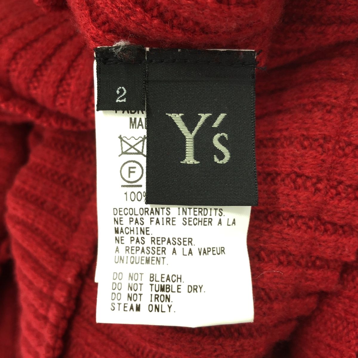 Y&#39;s - Y&#39;s ワイズ オーバーサイズ切替ハイネックニットセーター YC-T75-173 レッド 2 Y's ワイズ オーバーサイズ切替ハイネックニットセーター YC-T75