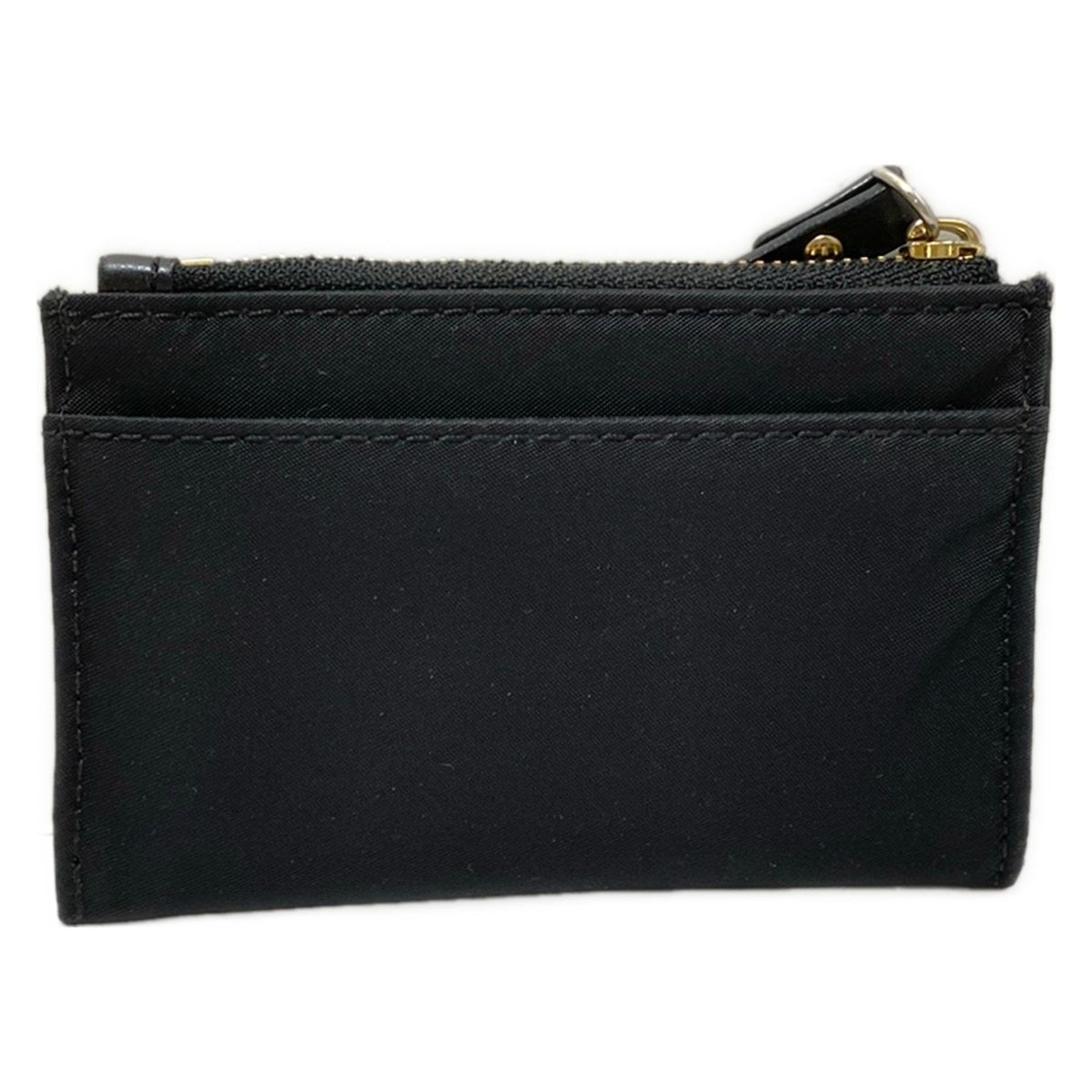 Kate spade ケイトスペード コインケース - PWRU4368 黒 リボン キーリング付き レザー