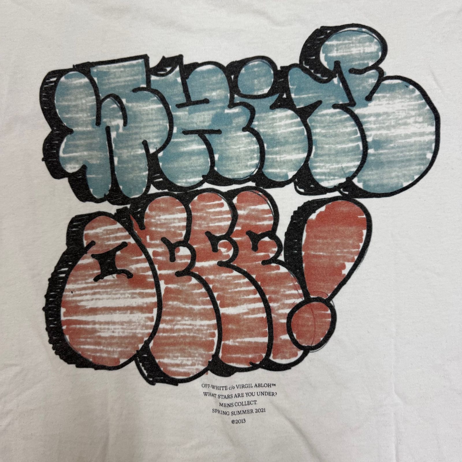 TEE ホワイトオフグラフオーバーサイズTシャツ