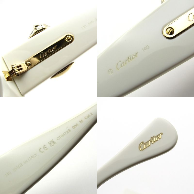  Cartier カルティエ サングラス CT 0472 S イタリア製 パンテール ドゥ パンサー オーバル キャットアイ 004 アイボリー サングラス 小物