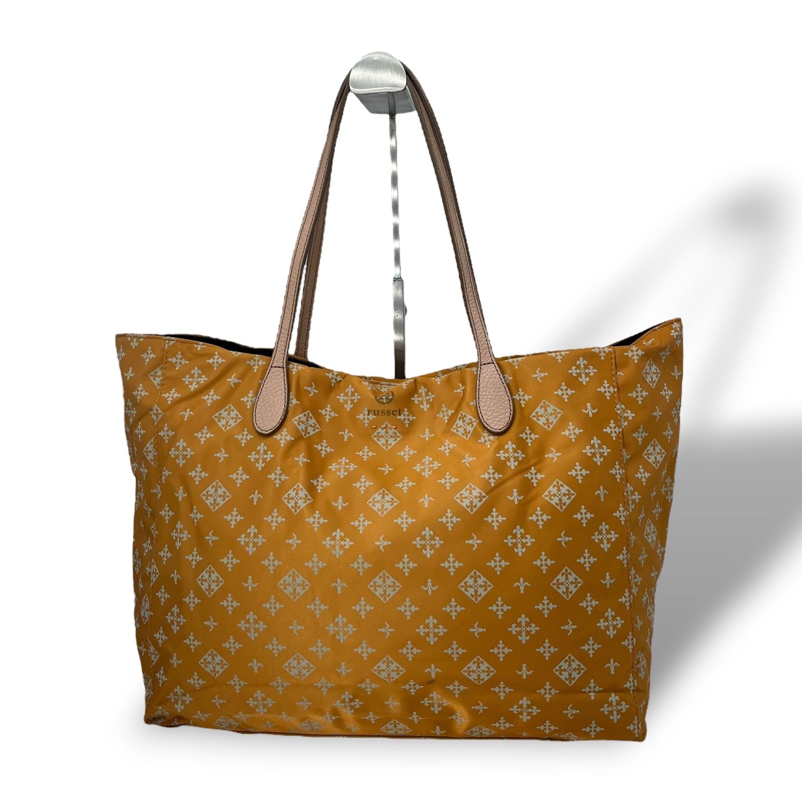 ラシット RUSSET ショルダーバッグ 総柄 ナイロン レザー グレー 【美 