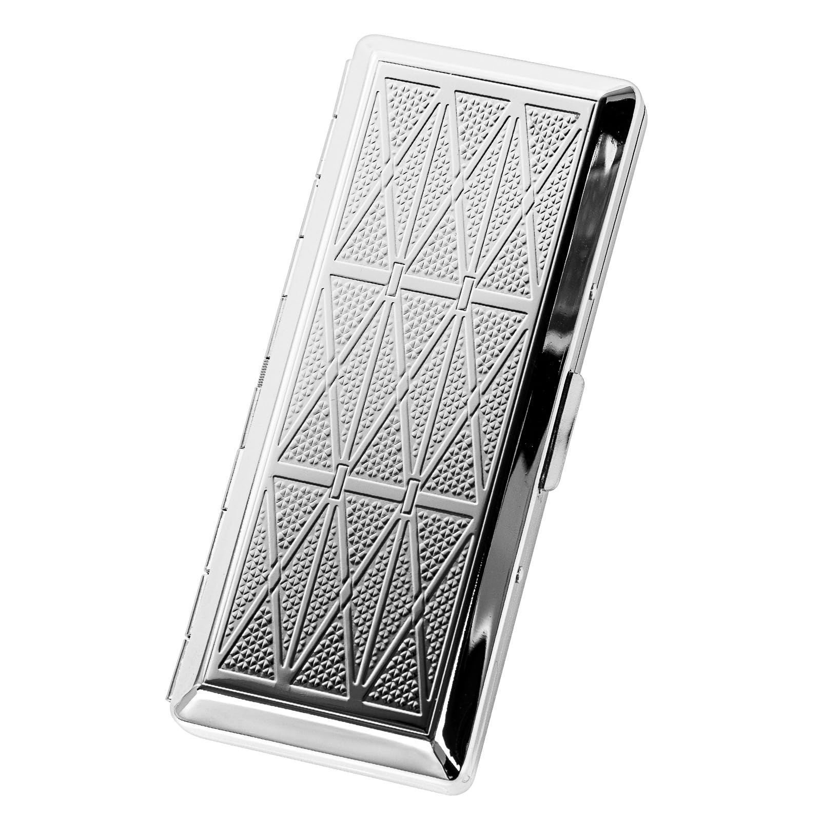 新着商品】(Silver) 金属製のシガレットケースには、100mmの