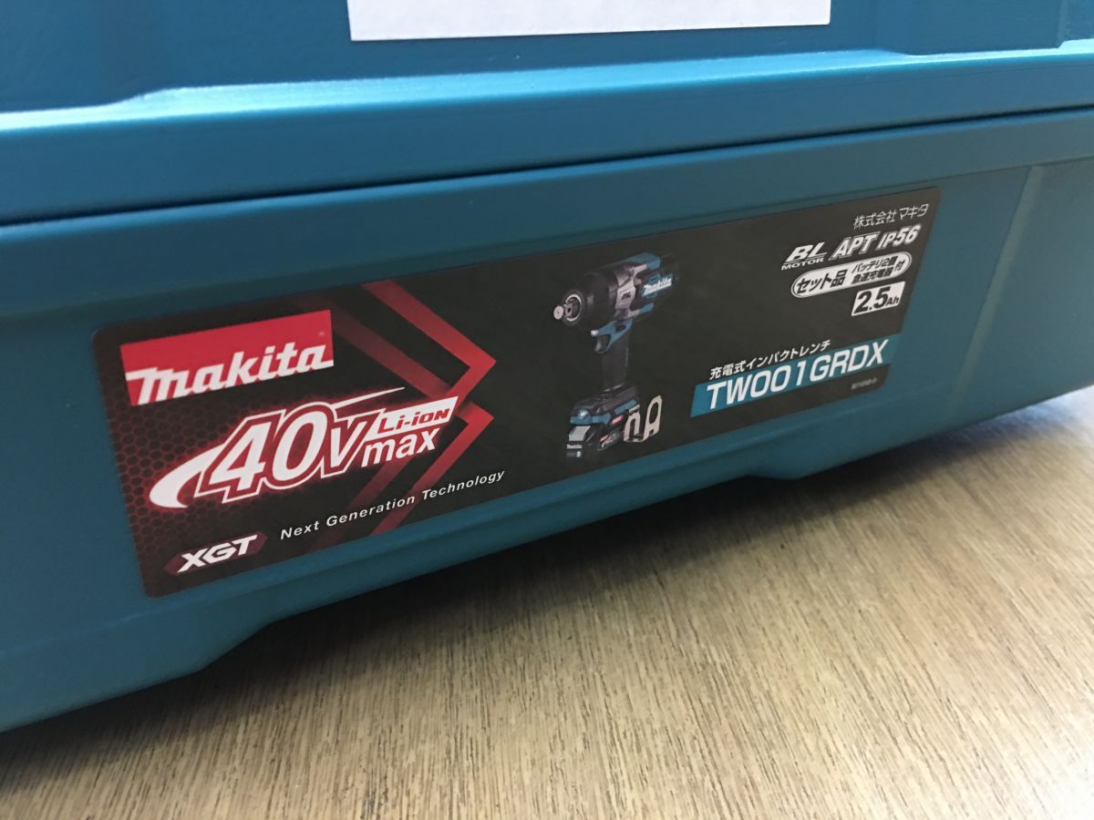 マキタ makita 40Vmax 充電式インパクトレンチ TW001GRDX バッテリBL4025×2本 充電器DC40RA ケース ソケット別売 純正 BRIGHTFACE_UK