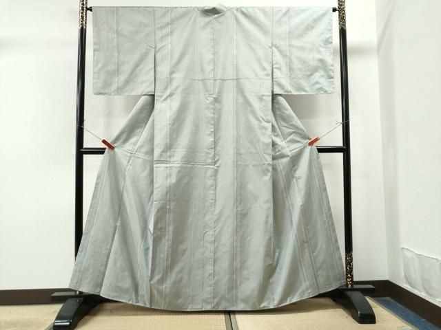 平和屋着物○本場大島紬 白大島 竹並び文 西村絹織物謹製 証紙