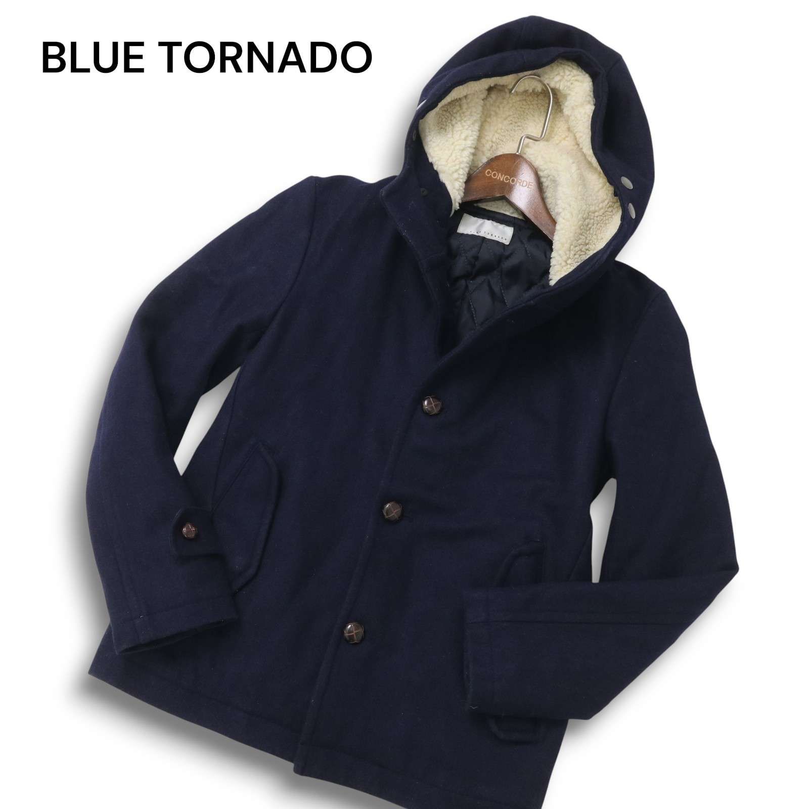 BLUE TORNADO トルネードマート 秋冬 ウール☆ フード裏ボア 中綿 