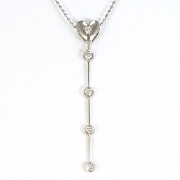 K18WG ネックレス NECKLACE ダイヤ 総重量約2.5g 約45cm