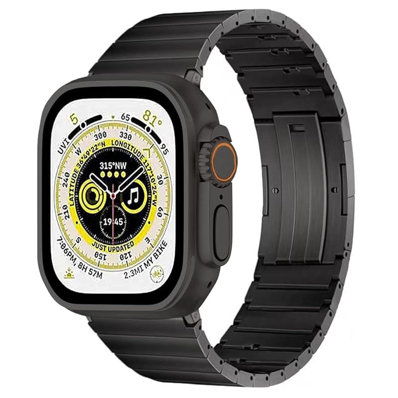 コンパチブル for apple watch バンド apple watch リンクブレスレット チタン製 取り外しボタン 軽量 丈夫 調整工具不要 iWatch Ultra3|Ultra2|Ultra|SE Series Ultra 10 9 8 7 6 5