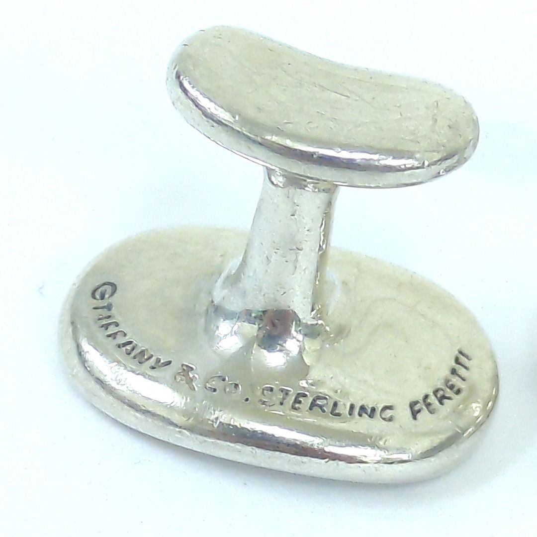 美品 ティファニー ビーンズ カフス　エルサペレッティ ラージ シルバー925 TIFFANY ティファニー エルサペレッティ ビーン ロゴ文字 カフス